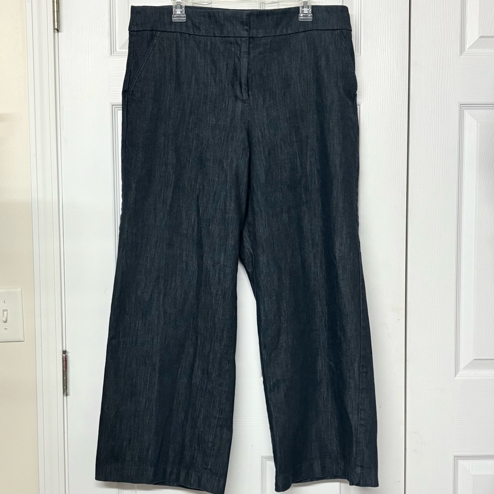 Talbots Wide Leg Denim Greenwich Trouser Pants Sz 16